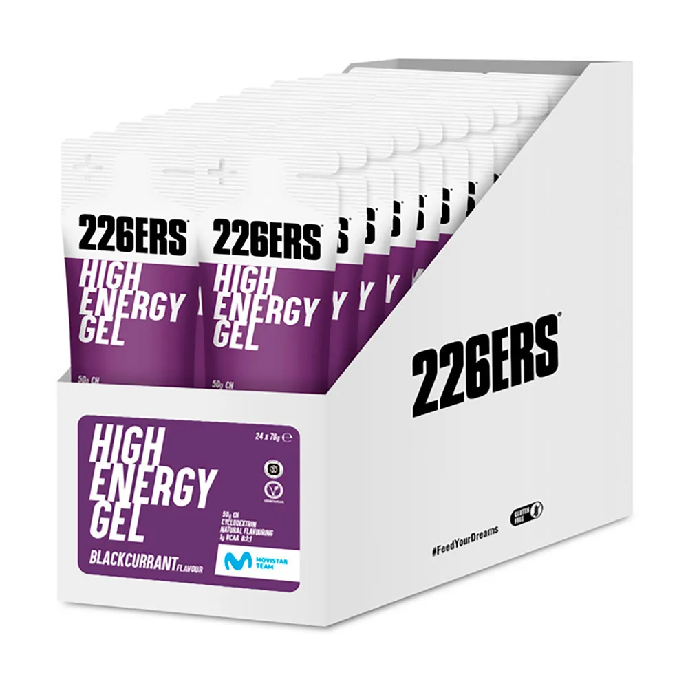 High Energy 76g 24 Units BCAA´S Blackcurrant Energy Gels Box 1 High Energy 76g 24 Units BCAA´S Blackcurrant Energy Gels Box