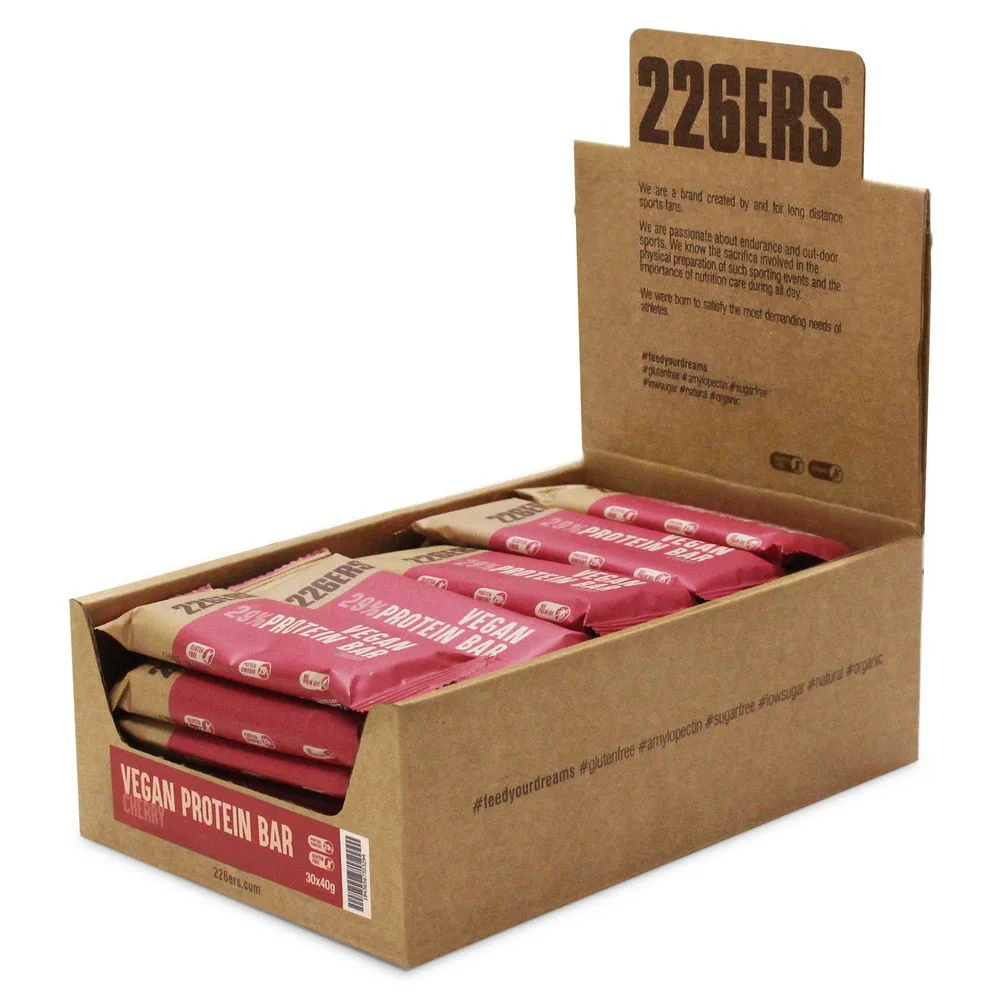 Vegan Protein 40g 30 Units Cherry Energy Bars Box 1 Vegan Protein 40g 30 Units Cherry Energy Bars Box