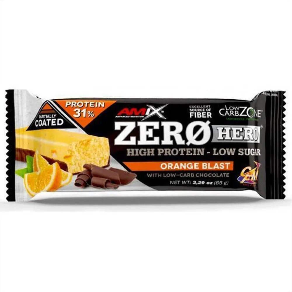 Amix Zero Hero Protein Bar 65g Double Chocolate Bar 1 Amix Zero Hero Protein Bar 65g Double Chocolate Bar