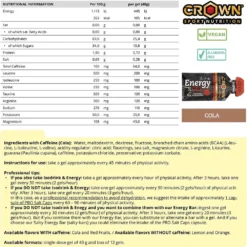 Cola Energy Gels Box 40g 12 Units 12 Cola Energy Gels Box 40g 12 Units -Swim Hush Sales Store crown sport nutrition cola energy gels box 40g 12 units 4