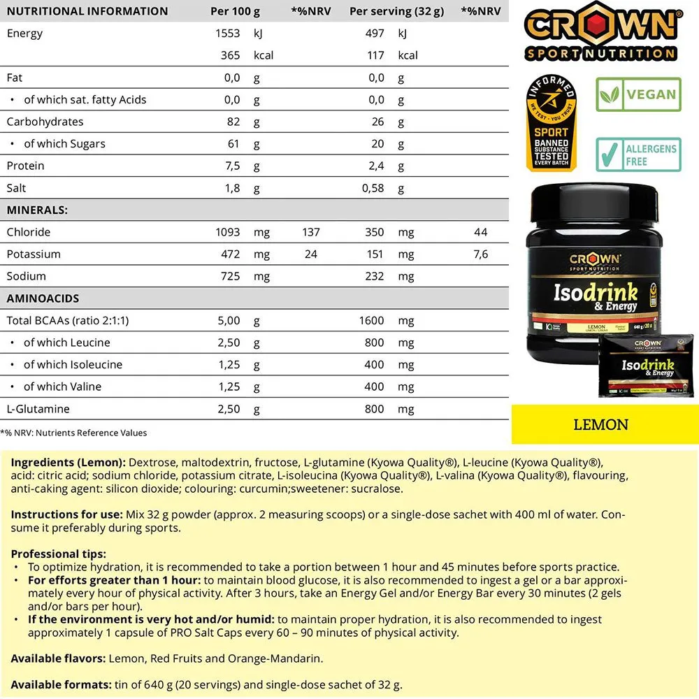Energy Lemon Isotonic Drink Powder 640g 6 Energy Lemon Isotonic Drink Powder 640g - Image 6