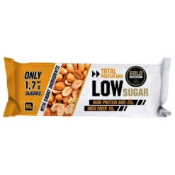Gold Nutrition Protein Low Sugar 60g 10 Units Crunchy Peanut Energy Bars Box