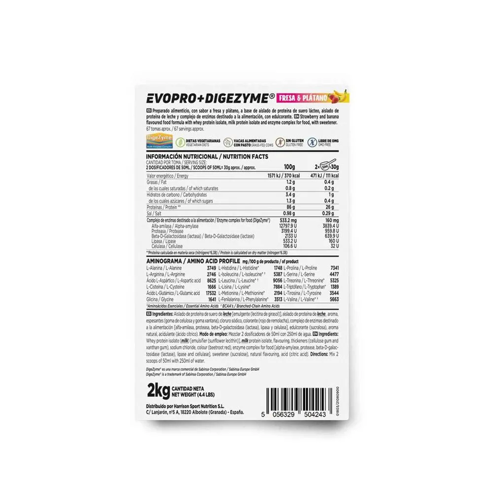 Evopro (ultimate Anabolic Blend) + Digezyme 2kg Strawberry-banana 2 Evopro (ultimate Anabolic Blend) + Digezyme 2kg Strawberry-banana - Image 2