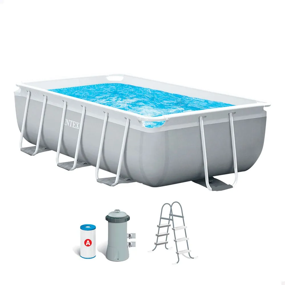 Intex Prisma Frame Rectangular With Filter Pool 1 Intex Prisma Frame Rectangular With Filter Pool