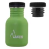 Stainless Steel Bottle Basic Steel Black Cap
