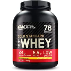 Optimum Nutrition Protein On 100% Whey Gold Standard 76 Serving Powder 2.27Kg Banana Cream