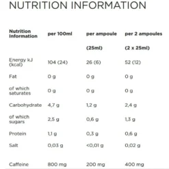 Powerbar Caffeine Boost 25ml 20 Units Natural Vials Box -Swim Hush Sales Store powerbar caffeine boost 25ml 20 units natural vials box 2