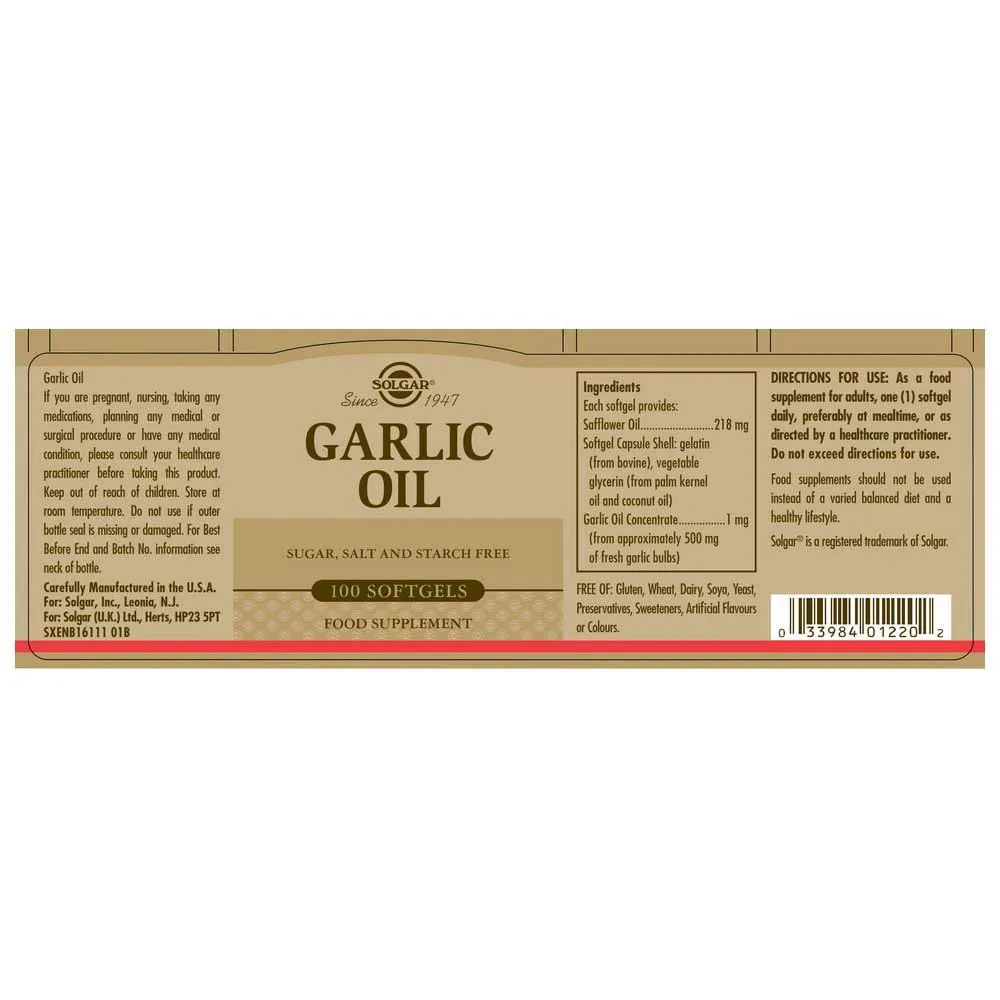 Solgar Garlic 100 Units 2 Solgar Garlic 100 Units - Image 2