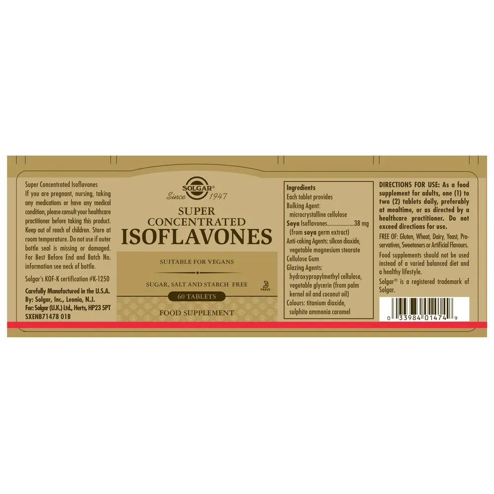 Solgar Isoflavones Super Concentrated Non GMO 60 Units 2 Solgar Isoflavones Super Concentrated Non GMO 60 Units - Image 2